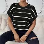Damen Oversized Strickoberteil mit Streifenmuster R&B