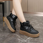 Damen modische Winterstiefeletten mit warmem Kunstfell und robuster Sohle R&B