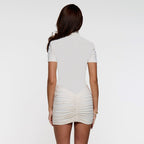 Damen Mini-Kleid mit sexy Rüschen und Spitzenakzenten R&B