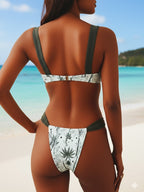Damen Eleganter Bandeau-Bikini mit hohem Beinausschnitt R&B