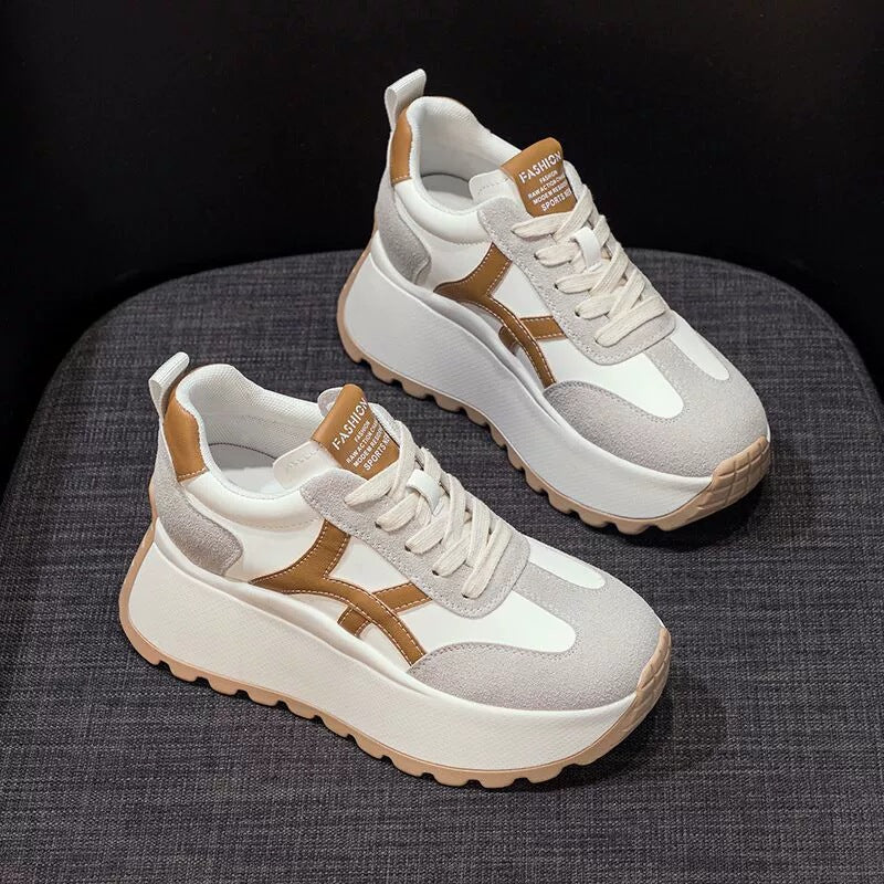 Damen Sportliche Damen Sneaker mit hohem Plateau und hochwertiger Dämpfung R&B
