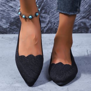 Damen Ballerinas mit eleganter Spitzenstruktur R&B