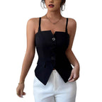Damen Tailliertes Blusentop mit Knopfverschluss R&B