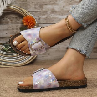 Damen Komfortable Riemchen-Sandalen mit modischem Schnallen-Design R&B