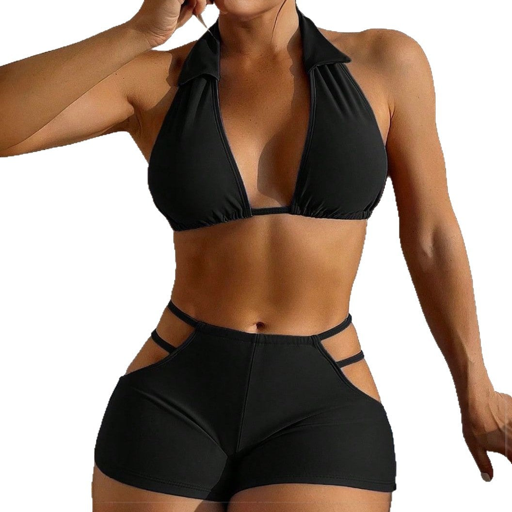 Damen Sportlicher Bikinis mit hoher Taille