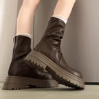 Damen Fashion-Stiefel mit breiter Sohle und elegantem Falten-Design R&B