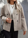 Damen Modische Wolljacke im eleganten Look mit doppelter Knopfreihe R&B