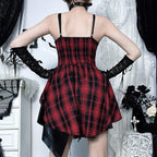 Damen Minikleid mit Schößchen und Kunstleder-Details EB