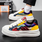 Damen Modische Plateau Sneakers mit einzigartigem Farbmuster R&B