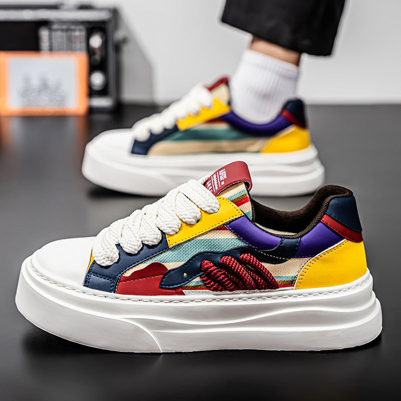 Damen Modische Plateau Sneakers mit einzigartigem Farbmuster R&B