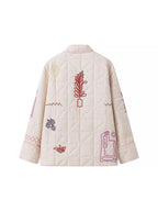 Damen Steppjacke mit kreativem Stickdesign R&B