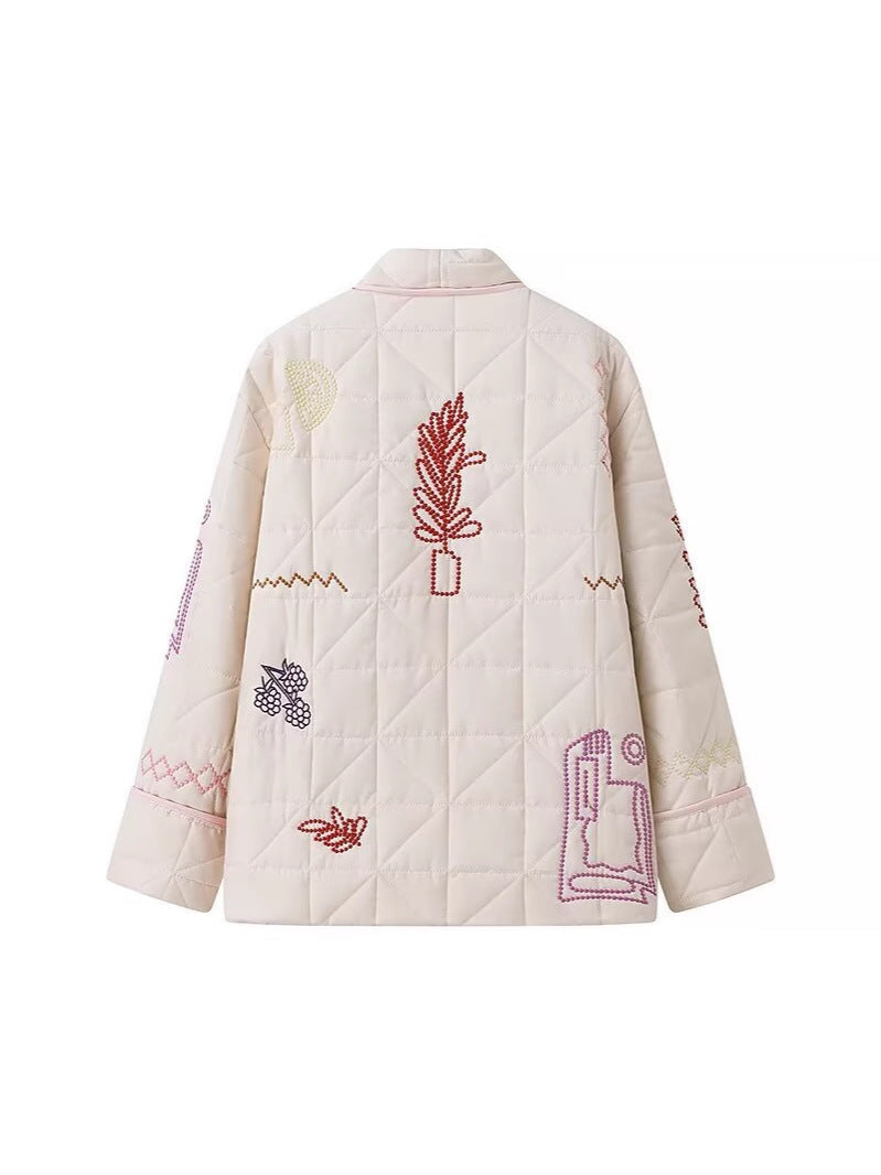 Damen Steppjacke mit kreativem Stickdesign R&B