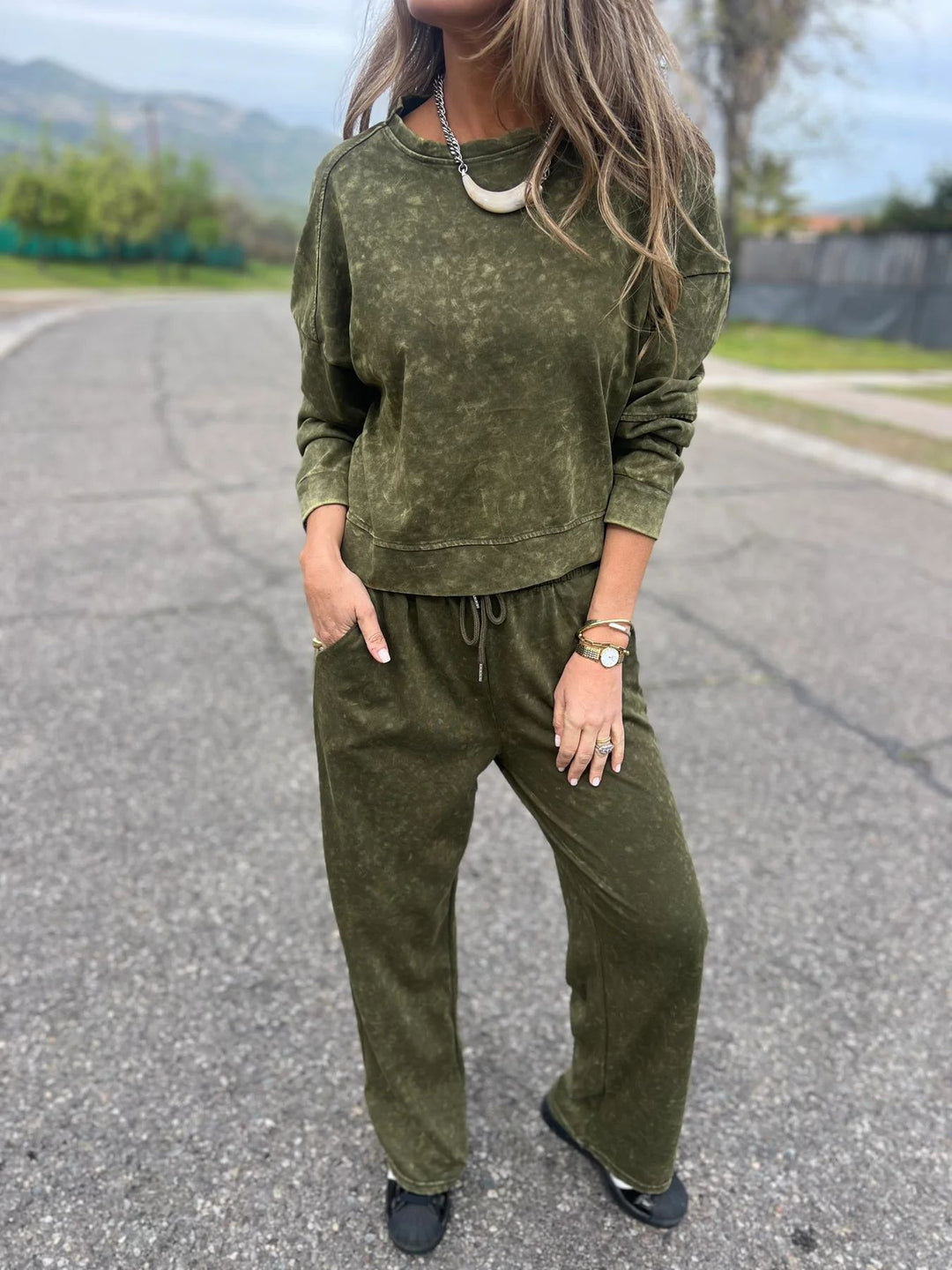 Damen Lässiger Sweatanzug im Vintage-Look R&B