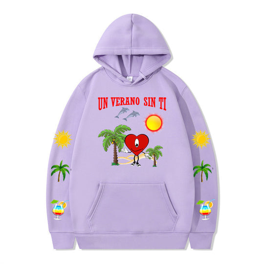 Damen Kapuzenpullover mit lebhaftem Sommermotiv und bequemer Passform R&B