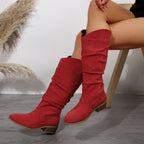Damen Überknee-Stiefel mit modischem Design und komfortablem Blockabsatz R&B