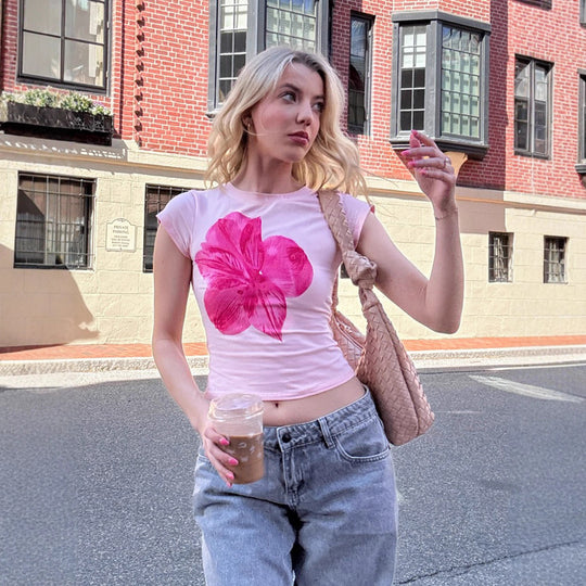 Damen T-Shirt mit floralem Aufdruck R&B