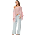 Damen stylischer Poncho mit Fransen R&B