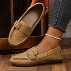 Damen Mokassins mit modischem Schnallen-Design und komfortabler Sohle