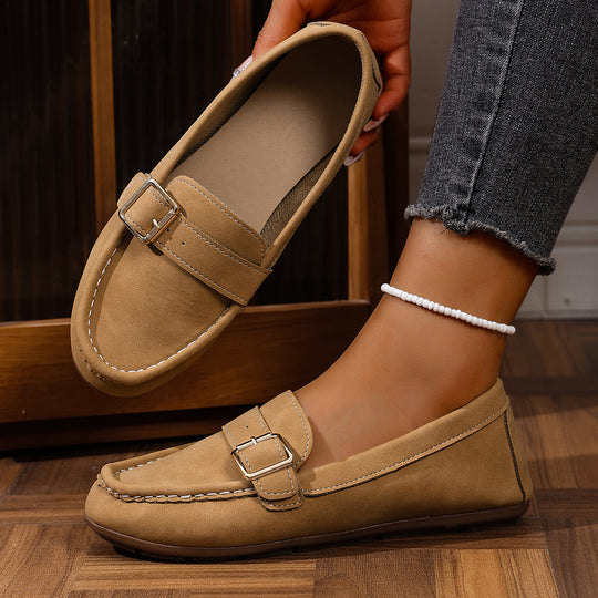 Damen Mokassins mit modischem Schnallen-Design und komfortabler Sohle R&B