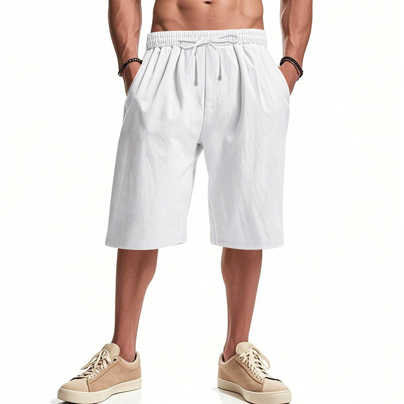 Herren nan lässige Bermudashorts aus Baumwollmix mit elastischem Bund Kordelzug und Seitentaschen R&B