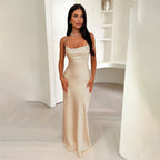 Damen Elegantes Maxikleid mit raffiniertem Cowl-Ausschnitt