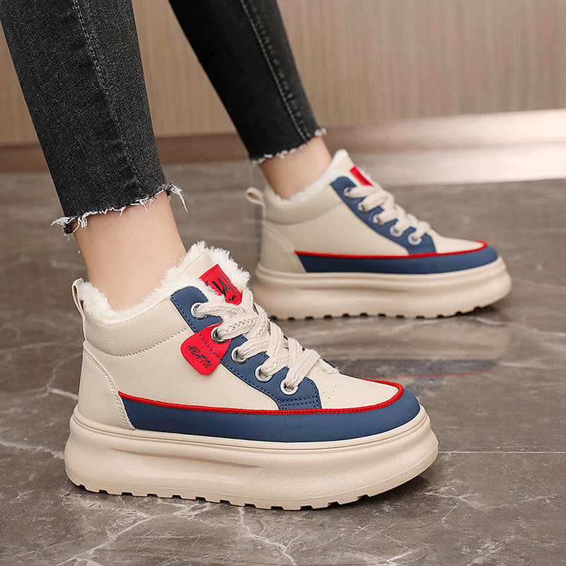 Damen warme und bequeme Sneakers mit flauschigem Innenfutter R&B