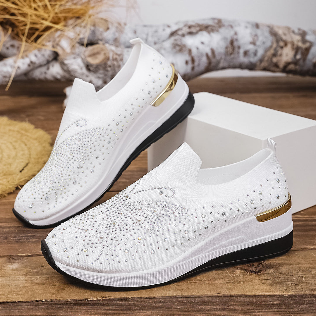 Damen Glamouröse Sneaker mit funkelnden Strassdetails R&B