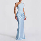 Damen Elegantes One-Shoulder Maxikleid mit raffinierten Drapierungsdetails