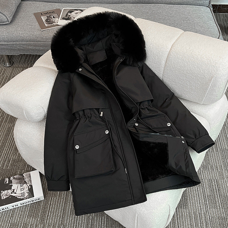 Damen Modischer Winterparka mit kuscheligem Innenfutter und praktischen Taschen R&B