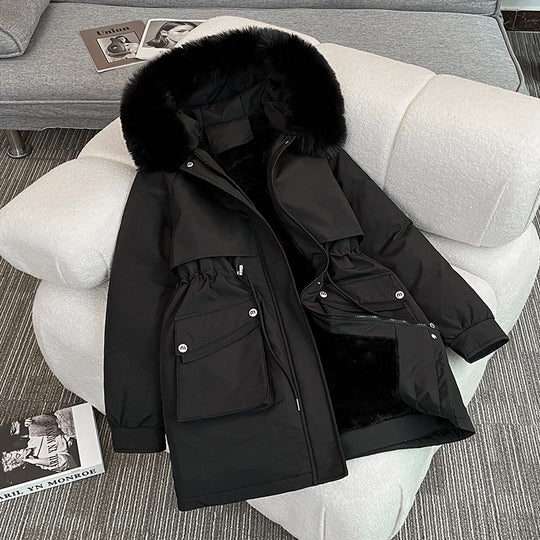 Damen Modischer Winterparka mit kuscheligem Innenfutter und praktischen Taschen R&B