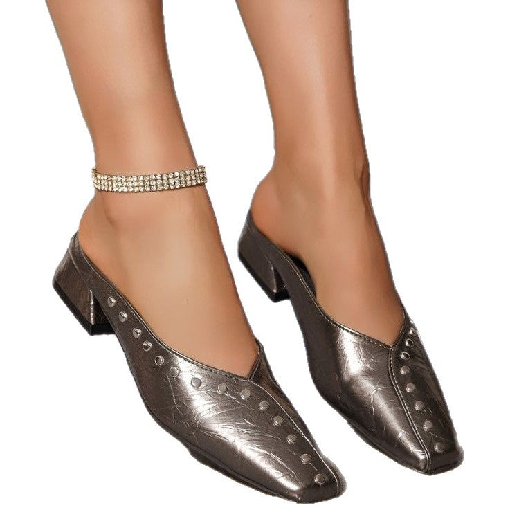 Damen Mules mit modischem Riemendesign und eleganten Schmuckdetails R&B