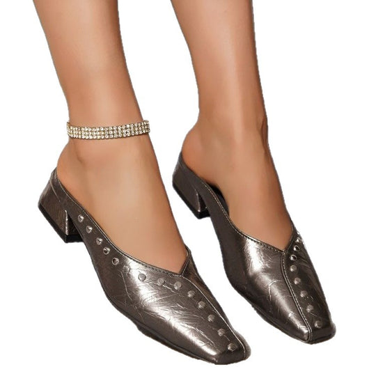Damen Mules mit modischem Riemendesign und eleganten Schmuckdetails R&B