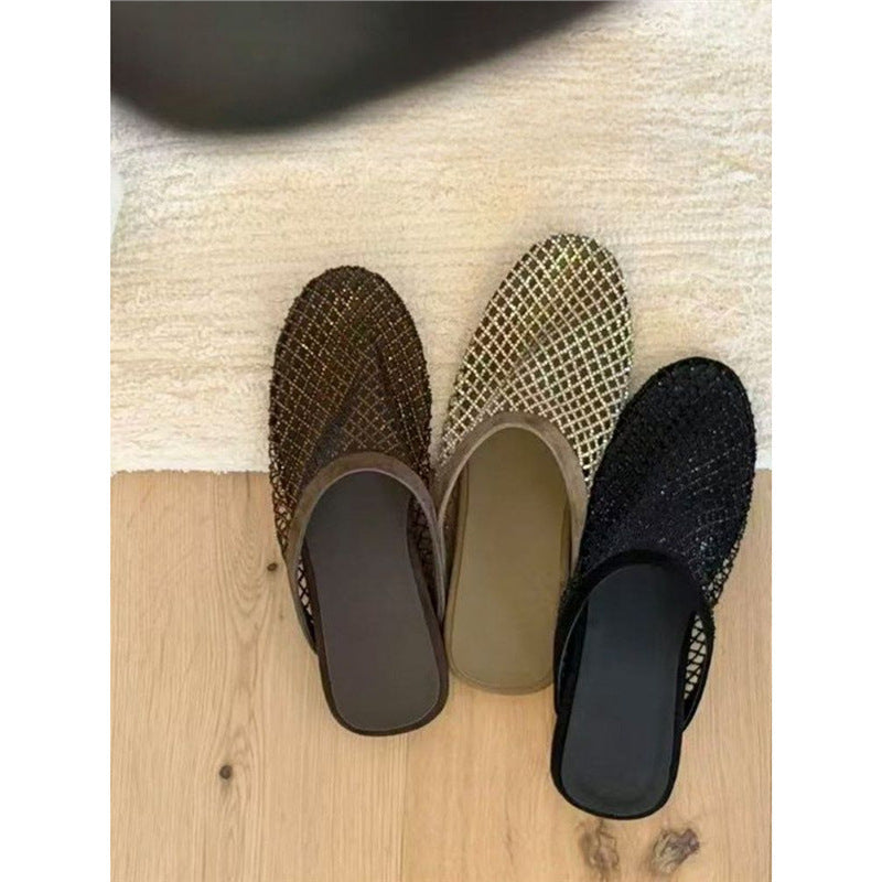 Damen elegante Netz-Mules R&B