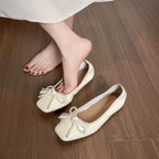 Damen Ballerinas mit elegantem Schleifendetail und Perlenverzierung