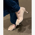 Damen elegante High Heel Schuhe mit luxuriösem Fellbesatz R&B