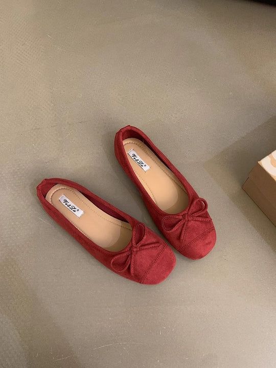 Damen bequeme Ballerinas mit dekorativem Schleifenakzent und elastischem Fußbett R&B