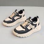 Damen modische Chunky Sneakers mit strapazierfähigem Obermaterial und bequemer Dämpfung R&B