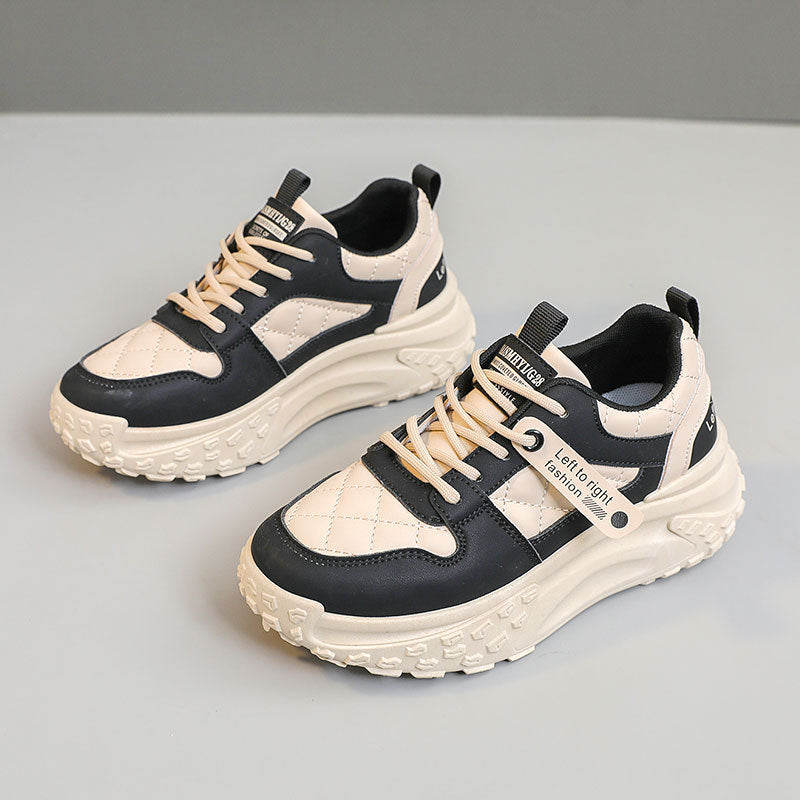 Damen modische Chunky Sneakers mit strapazierfähigem Obermaterial und bequemer Dämpfung R&B