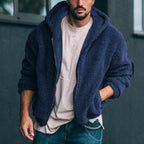 Herren Fleecejacke mit Kapuze und weich strukturiertem Innenfutter R&B