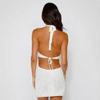 Damen Häkel-Strandkleid mit tiefem V-Ausschnitt und trendigen Details R&B