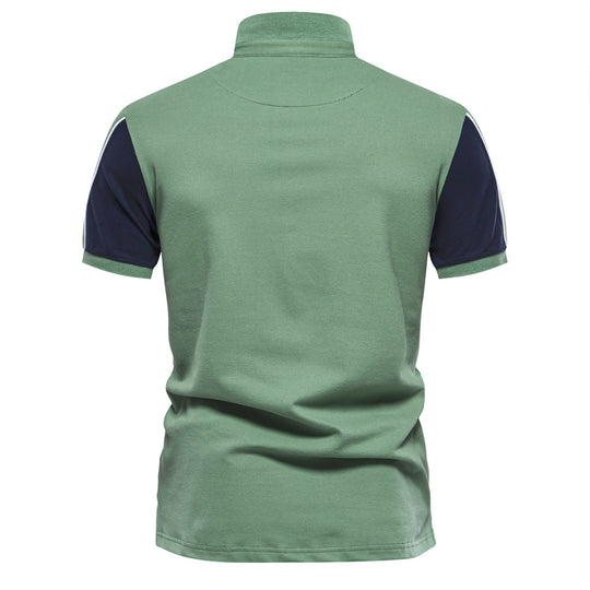 Herren Polohemd mit kontrastierenden Ärmeln R&B