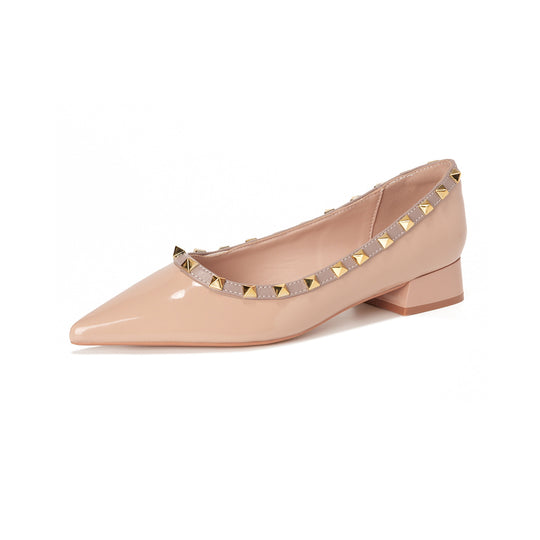 Damen Elegante Ballerinas mit modischer Schnallenverzierung und stabiler Fersenpartie R&B