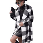 Damen Kuscheliger Karomantel mit oversized Schnitt und weichem Innenfutter R&B