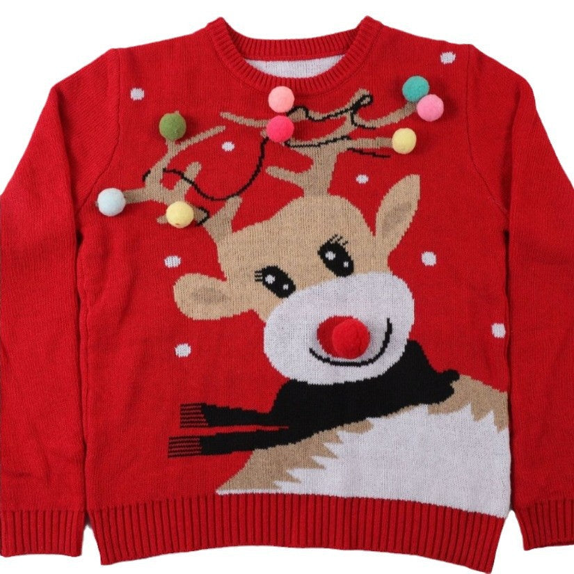 Damen Weihnachts-Pullover mit 3D-Rentier-Motiven R&B