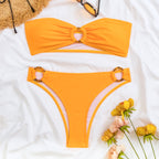 Damen Bandeau-Bikini mit modischen Ringdetails R&B