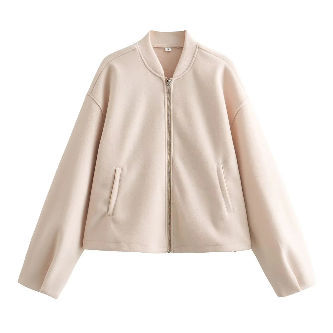 Damen Fleecejacke mit modernem Stehkragen und praktischen Taschen R&B