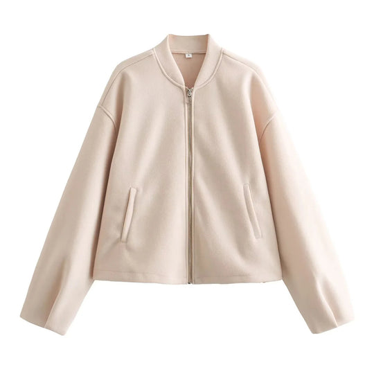 Damen Fleecejacke mit modernem Stehkragen und praktischen Taschen R&B