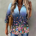 Damen Bluse mit floralem Design und Farbverlauf R&B
