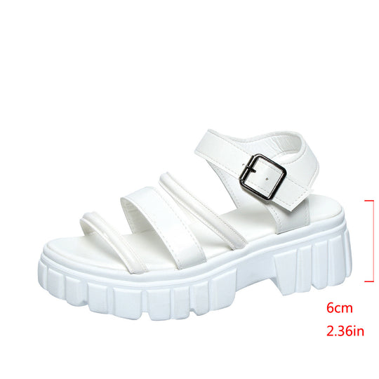 Damen modische Chunky Sandalen mit verstellbarem Riemen und komfortabler Sohle R&B