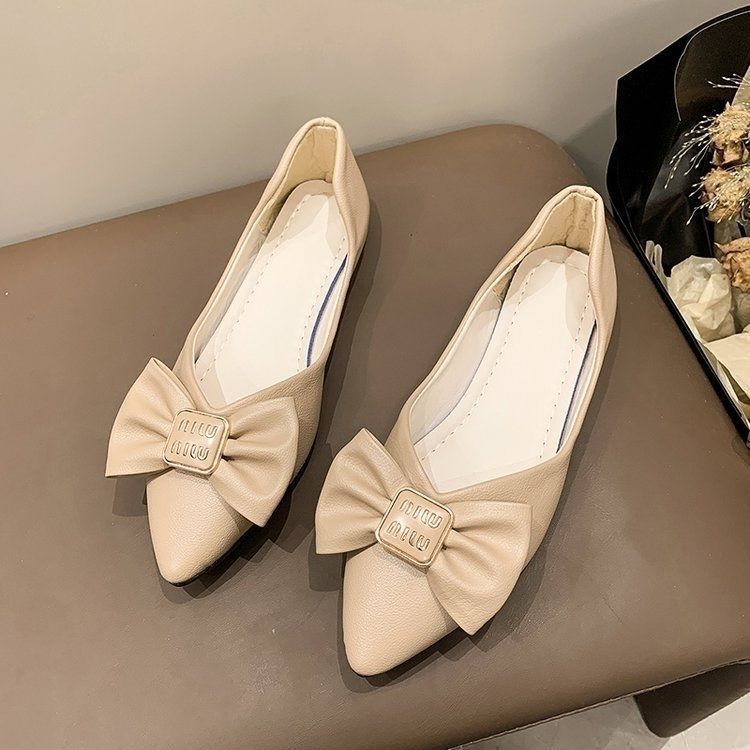 Damen spitze Ballerinas mit Schleifenakzent und eleganter Schnalle R&B